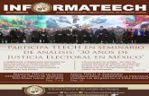 INF RMA TEECH · 2018-09-07 · Gordillo Hernández, Magistrado Presi-dente del Tribunal Electoral del Estado de Chia-pas (TEECH), asistió al Acto Cívico de la Instalación del