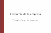 Tema 2. Clases de empresas - colegiomaravillas.com · 5 Clases de empresas Clases de Empresas (I) 2.2 Clases de Empresas A. Clasiﬁcación según su tamaño: ü Empresas pequeñas