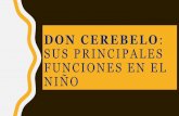 Don Cerebelo: sus principales funciones en el niño · Union del Cerebelo Tronco encefalico | Tres pares de columnas formadas por fibras nerviosas | | Pedunculo cerebeloso { Superior