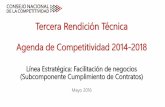 Agenda de Competitividad 2014-2018 - cnc.gob.pe · partir de la exigencia establecida en el Decreto ... Se mejora los requisitos para ser administrador y liquidador en el sistema