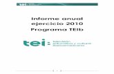 Informe anual ejercicio 2010 Programa TEIb - segib.org · Actividades más significativas de la actuación en el año 6 5.- Principales logros de la actuación en el año 7 6.- ...