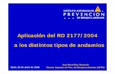 Aplicación del RD 2177/2004 a los distintos tipos de … 2177-2004 Andamios.pdf · el montaje, desmontaje o modificaciones a) La comprensión del plan b) La seguridad durante el