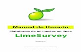 Plataforma de encuestas en línea LimeSurvey - … · de la encuesta, envía a la persona encuestada a una página web de interés, pudiendo hacer ésto automáticamente o bien sólo