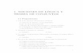 1. NOCIONES DE LÓGICA Y TEORÍA DE CONJUNTOScoleccion-as.com/es/wp-content/uploads/2017/03/8vo... · NOCIONES DE LÓGICA Y TEORÍA DE CONJUNTOS 1.1 Proposiciones 1. Cuál de las