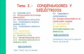Tema 2.- CONDENSADORES Y DIELÉCTRICOS · Tema 2.- CONDENSADORES Y DIELÉCTRICOS 3.5 Capacidad y ... Este trabajo coincide con la energía eléctrica almacenada 0 en el condensador,