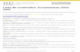 Lista de contenidos. Ecosistemas - CORE · APUNTES € Lista de contenidos. ... La selvicultura mediterránea en Andalucía. Respuestas técnicas ante los objetivos actuales. Ecosistemas