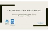 CAMBIO CLIMÁTICO Y BIODIVERSIDAD - unepfi.org · Desarrollar una estrategia a largo ... + tratamiento de AR + reutilización Prueba de estrés por ... Descripción del impacto en