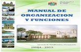MANUAL DE ORGANIZACIÓN Y FUNCIONES R.A N°482... · PDF fileManual de Organización y Funciones MOF - 2 - PRESENTACIÓN ... MANUAL DE ORGANIZACIÓN Y FUNCIONES DE ALCALDIA ALCALDE