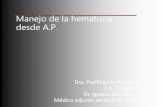 Manejo de la hematuria desde A - hgvillalba.es · La hematuria es una de causas de consulta frecuente en Servicio ... La ecografía inicial mostraba riñones normales y lesión exofítica
