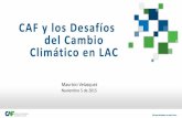 CAF y los Desafíos del Cambio Climático en LAC · • Ecuador Panama • Paraguay ... Co-financiamiento y créditos A/B • Inversión de Capital / Fondos de Inversión ... •Poner