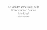 Actividades semestrales de la Licenciatura en Gestión ...uimqroo.edu.mx/Documentos/Noticias/2016/Actividades GM-1.pdf · Curso de alineación al EC0105 Atención al ciudadano en
