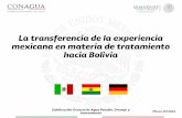 Visita a Bolivia para definir oportunidades€¦ · Fenómenos transitorios en líneas de conducción Diseño de redes de distribución de agua potable Modelación hidráulica y de