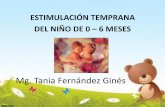Mg. Tania Fernández Ginés · Con el bebé acostado, boca arriba o boca abajo, colocar a la altura del oído una fuente sonora: cajita ... Acariciar y nombrar las partes de su cuerpo.