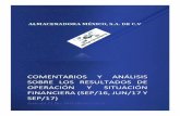 COMENTARIOS Y ANÁLISIS SOBRE LOS RESULTADOS DE OPERACIÓN Y …grupoalmex.mx/pdf/DisposicionesAGD/3ertrim2017/Informe... · 2017-12-19 · I.- Reporte con los comentarios y análisis