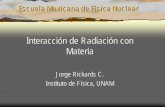 Interacción de Radiación con Materiabijker/emfn/Rickards.pdf · ionización y excitación 9Interacción con átomos →frenado nuclear ... algunos fotones son absorbidos o desviados