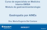 Gastropatía por AINEs - Sociedad de Medicina Interna de ... · realizarse test detección Hp: en caso de ser positivo debe erradicarse y realizar gastroprotección. . ... • Gastritis