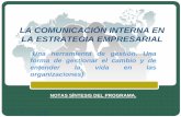 LA COMUNICACIÓN INTERNA EN LA ESTRATEGIA … · Obstáculos y facilidades para la comunicación en la empresa 4. ... Comunicación escrita - House organ - Notas informativas - Circulares