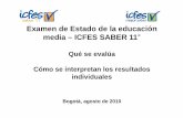 Examen de Estado de la educación media – ICFES …evaluacion.educacionbogota.edu.co/files/QUE_SE_EVALUA.pdf · • Base para estudios de carácter cultural, social, económico