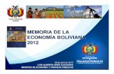 MEMORIA DE LA ECONOM ÍA BOLIVIANA 2012medios.economiayfinanzas.gob.bo/MH/documentos/Documentos_2011/... · Colombia Bolivia Venezuela. BOLIVIA: MEDIDAS DE FOMENTO A LA PRODUCCIÓN