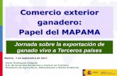 Comercio exterior ganadero: Papel del MAPAMA · Comercio exterior ganadero: Papel del MAPAMA Oscar Rodríguez Delgado S.G. de Acuerdos Sanitarios y Control en Frontera Ministerio