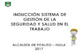 Presentación de PowerPoint - alcaldiapitalito.gov.coalcaldiapitalito.gov.co/publicaciones/Induccion_SG-SST.pdf · • Iluminación • Ruido • Ventilación • Radiaciones no ionizantes