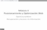 Módulo II Posicionamiento y Optimización Webocw.uc3m.es/ingenieria-informatica/recuperacion-acceso-informacion/... · Factores Directos e Indirectos Aquellos factores que influyen