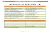 CRONOGRAMA DE ADMISIÓN 2017-III - unu.edu.pe · Inscripción de Ingresantes del CEPRE-UNU ... Examen de admisión ordinario 2017-III 26 de marzo del 2017 Publicación de Resultados
