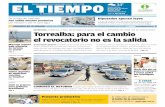 PREGUNTA DE LA SEMANA: Torrealba: para el …media.eltiempo.com.ve/EL_TIEMPO_VE_web/38/diario/docs/... · De la lista del mercado han salido muchos productos por escasos y por lo