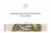 INFORME DE POLÍTICA MONETARIA 2016 - cchc.cl · INFORME DE POLÍTICA MONETARIA Marzo 2016 Banco Central de Chile, Marzo 2016 ... a los ponderadores WEO octubre 2015I. (3) Incluye