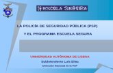 LA POLICÍA DE SEGURIDAD PÚBLICA (PSP) Y EL … · - Definir las escuelas con protocolo ... •Crear las condiciones para una efectiva ... - Apoyo de la actuación policial Apoyo