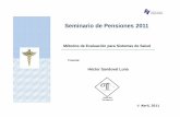 Seminario de Pensiones 2011 - icpr.itam.mxicpr.itam.mx/Pension2011/Sandoval_2011.pdf · Inflación Acumulada ... Tasa de ataque entre el rango del 15% al 35% ... Estudios de efectividad