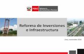Reforma de Inversiones e Infraestructura · 1/ Incluye la inversión pública y privada de proyectos de infraestructura en distintos sectores (transporte, irrigación, electricidad,