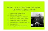 TEMA 1. LA DICTADURA DE PRIMO DE RIVERA (1923-1930) · •13 septiembre de 1923, Manifiesto al país y al ejército del general Miguel Primo de Rivera: “Al país y al ejército