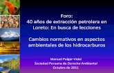 Foro: 40 años de extracción petrolera en Loreto: En …±os-de... · riesgos identificados por cada sector • El desarrollo sectorial en ... Nacional de Gestión Ambiental y el