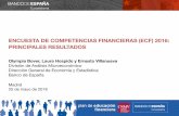 Encuesta de Competencias Financieras (ECF) 2016 ... · DIRECCIÓN GENERAL DEL SERVICIO DE ESTUDIOS LA COMPETITIVIDAD DE LA ECONOMÍA ESPAÑOLA EN UN ENTORNO DE DESAPALANCAMIENTO Y