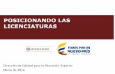 POSICIONANDO LAS LICENCIATURASpracticapedagogica.udenar.edu.co/wp-content/uploads/2016/03... · que en ellas se preparan los futuros profesores de los niños de Colombia. Queremos