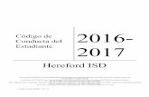Código de Conducta del 2016- Estudiante 2017herefordisd.net/FormsPubs/Student Code of Conduct... · consejo escolar aprobó 4-25-16 Código de Conducta del Estudiante ! 2016-2017