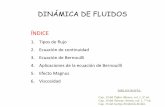 DINÁMICA DE FLUIDOSpersonales.unican.es/.../docencia/minas/apuntes1/dinamica_fluidos.pdf · DINÁMICA DE FLUIDOS ÍNDICE 1. Tipos de flujo 2. Ecuación de continuidad 3. Ecuación