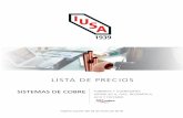 LISTA DE PRECIOS - ws.iusa.com.mxws.iusa.com.mx/Precios/Lista175.pdf · Vigente a partir del 03 de enero de 2018 SISTEMAS DE COBRE LISTA DE PRECIOS TUBERÍAS Y CONEXIONES HIDRÁULICA,
