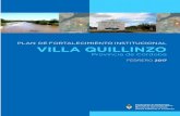 PROGRAMA DE FORTALECIMIENTO … · Villa Quillinzo -financiado por CAF, Banco de Desarrollo de América Latina en el marco del - Programa de Fortalecimiento Institucional de la Subsecretaría
