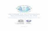 INFORME DE ACTIVIDADES RELACIONADAS AL PHI · 3 informe de actividades relacionadas al phi programas y grupos de trabajo del phi grupo de trabajo educaciÓn y cultura del agua en