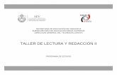 TALLER DE LECTURA Y REDACCIÓN II - …xalapacteba.com/programas estudios/segundo semestre/TLR-II.pdf · TALLER DE LECTURA Y REDACCIÓN II . 2 SEV/DGT/08-2014 . ÍNDICE . CONTENIDO