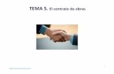 TEMA 5. El contrato de obrasapi.ning.com/.../TEMA5.ELCONTRATODEOBRA.pdf · Contratos de ejecución de obras con precio fijado en función ... servicios, equipos y suministros por