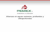 Alianzas en aguas someras, profundas y ultraprofundas · Asimismo, como resultado de la Ronda 1.4 en aguas profundas, el 28 de febrero pasado Pemex concretó su alianza ... Perforación