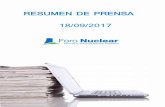 RESUMEN DE PRENSA 18/09/2017 - Foro Nuclear · 21,4% del Sistema Eléctrico Español con una potencia de 7.864,7 MW, lo ... o los componentes falsificados por el gigante nuclear Areva