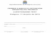 PRIMER EJERCICIO OPOSICIÓN ARQUITECTO TÉCNICO CUESTIONARIO ...superfriki.com/oposiciones/documentos/Primer-Ejercicio-Examen-Ad... · CUESTIONARIO TEST Peligros, 11 de ... antecedentes