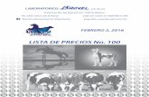 LISTA DE PRECIOS No. 100 - veterinariahuvica.com · Antiséptico y hemostático de uso externo para la limpieza de heridas. Auxiliar en la debridación de abscesos. ... Flumetasona