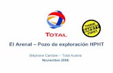 El Arenal – Pozo de exploración HPHT - IAPG NqN... · Cuenca Neuquina – Yacimientos de TOTAL 3D Coverage (1200km²) FILON 11 FILON 9A 0 10km Prospect B1 ... - Presencia de H2S
