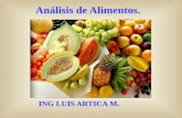 Análisis de Alimentos. - luisartica.files.wordpress.com · de humedad, contenido en agua, cenizas, materia grasa, fibra , materia grasa, ect ; Métodos Químicos . Ópticos : los
