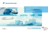 Tarifa Daikin 2017 - aireacondicionadohidalgas.com · Controles individuales y centralizados Control Wifi Residencial, Sky Air y VRV / RTD Pasarelas KNX / Sistemas multizona